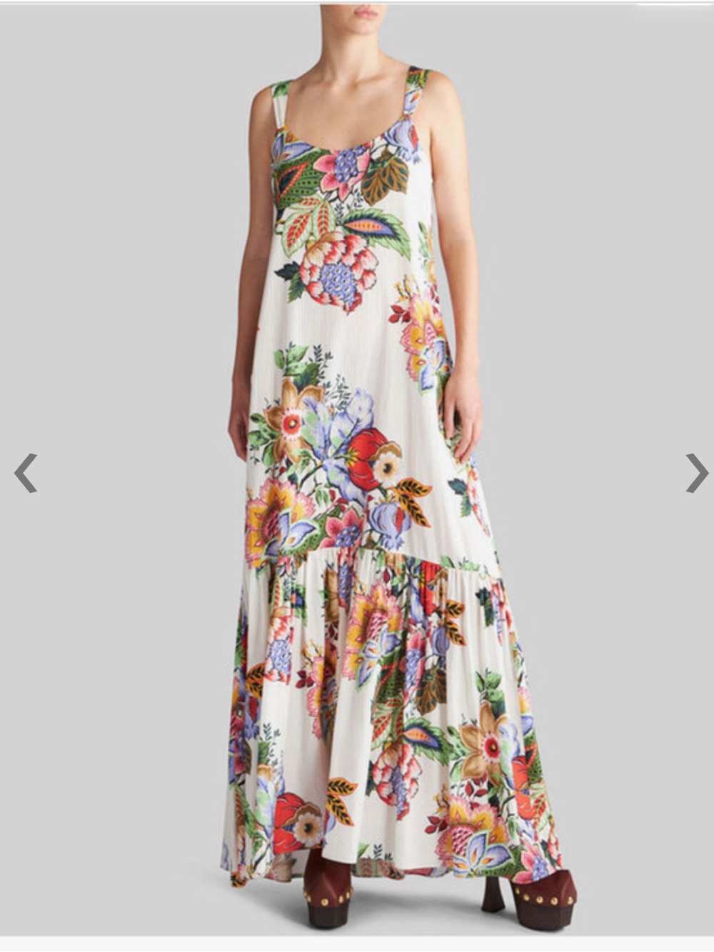 ETRO Milano Cotton-Silk Floral Maxi Dress - Size 38